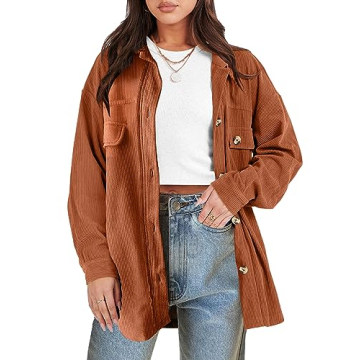 ANRABESS Women's Corduroy Shacket - Stylish & Comfortable Oversized Jacket