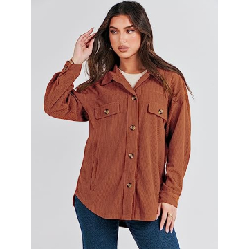 Shop ANRABESS Women’s Oversized Corduroy Shacket