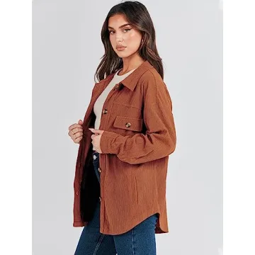 Shop ANRABESS Women’s Oversized Corduroy Shacket