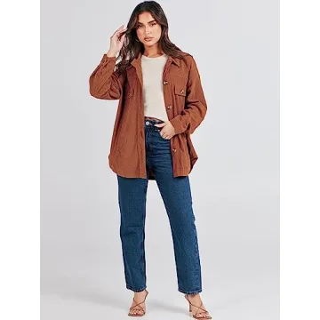 Shop ANRABESS Women’s Oversized Corduroy Shacket