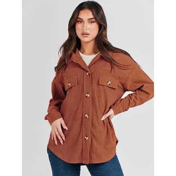 Shop ANRABESS Women’s Oversized Corduroy Shacket