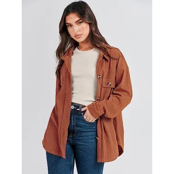 Shop ANRABESS Women’s Oversized Corduroy Shacket