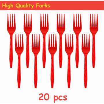80 Pcs Red Cartoon 2nd Party Plates Twodles Dessert Plates Napkins Forks Tableware Kit for Boys 2nd Birthday Party Decorations Supplies - 20 Guests