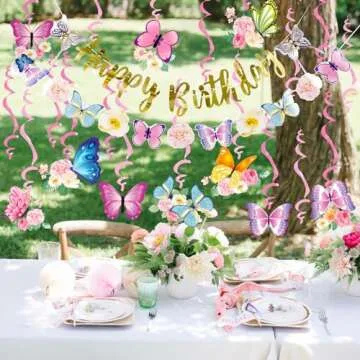 SUNBEAUTY Butterfly Birthday Decorations for Magical Events