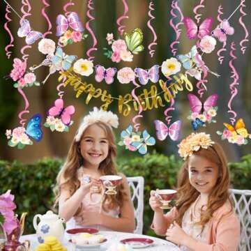 SUNBEAUTY Butterfly Birthday Decorations for Magical Events