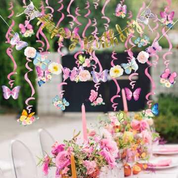 SUNBEAUTY Butterfly Birthday Decorations for Magical Events