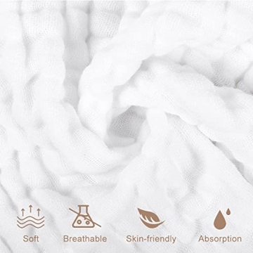 Yoofoss Muslin Baby Washcloths 10 Pack Soft Cotton Towels