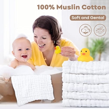Yoofoss Muslin Baby Washcloths 10 Pack Soft Cotton Towels