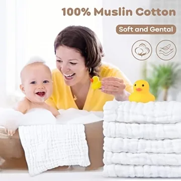 Yoofoss Muslin Baby Washcloths 10 Pack Soft Cotton Towels