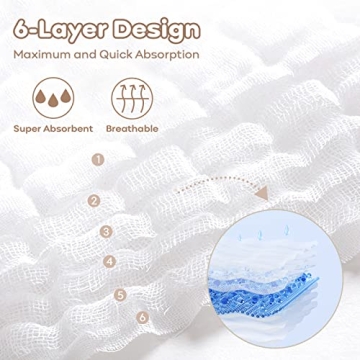 Yoofoss Muslin Baby Washcloths 10 Pack Soft Cotton Towels