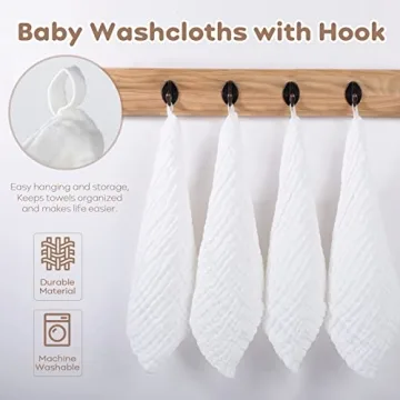 Yoofoss Muslin Baby Washcloths 10 Pack Soft Cotton Towels