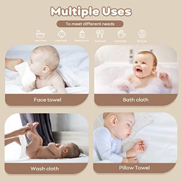 Yoofoss Muslin Baby Washcloths 10 Pack Soft Cotton Towels