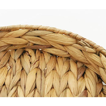 Round Wicker Serving Trays - Set of 2 for Home Decor