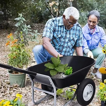 Goplus Dual Wheel Wheelbarrow with 330 lbs Capacity