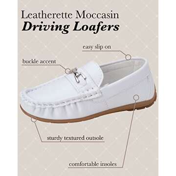 Josmo Boys’ Casual Leatherette Moccasin Driving Loafers in Elegant Style
