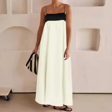 Chic Women's Linen Maxi Dress for Summer Fun