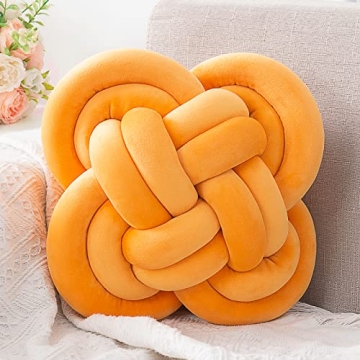 Xiashrk Knot Pillow, Decorative Throw Pillows with Soft Plush for Couch, 12" Knotted Pillows in Dark...