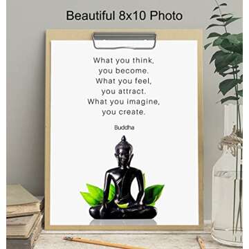 Buddha Quotes Wall Decor - Inspirational Quote Wall Art - Zen Meditation Decor - Buddha Statue Wall Art - Spiritual Gifts for Women, Men - New Age Spa Room Decor - Yoga Wall Art - Buddhism Buddhist