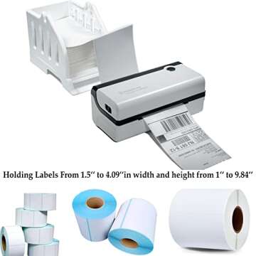 Ü Heartray Label Holder for Rolls and Fan-Fold Labels,4x6 Stand for Thermal Label Printer-Accessory for Desktop Printer and Shipping Label Printer