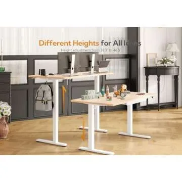 Claiks 55 Inch Standing Desk with Drawers - Adjustable Electric Height Workstation