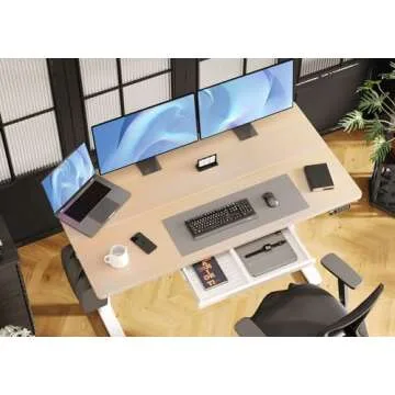 Claiks Adjustable Standing Desk with Drawers for Home Office