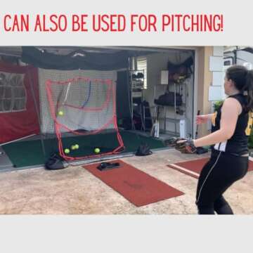 HITZEM: Baseball Net & Softball Net - Hitting/Pitching Net - Practice Batting Net Attaches and Hangs on Garage Door - Hitting Net Rolls Up for Storage - Baseball Training Equipment for Adults and Kids