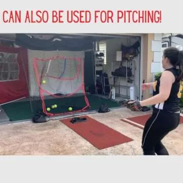 HITZEM: Baseball Net & Softball Net - Hitting/Pitching Net - Practice Batting Net Attaches and Hangs on Garage Door - Hitting Net Rolls Up for Storage - Baseball Training Equipment for Adults and Kids