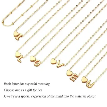 DEARMAY 14K Real Gold Bracelets for Women Trendy Dainty Gold Letter Initial Charm Bracelet Jewelry Cute Heart Simple Fashion Chain Bracelets for Women Gift A