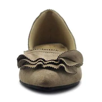Ollio Women's Faux Suede Ballet Flats for Stylish Comfort
