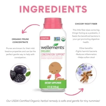Wellements Organic Constipation Support for Infants & Toddlers
