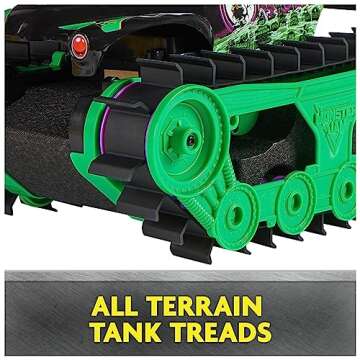 Monster Jam, Official Grave Digger Trax All-Terrain Remote Control Outdoor Vehicle, 1:15 Scale, Kids Toys for Boys and Girls Ages 4 and Up