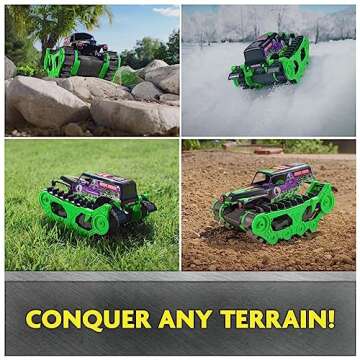 Monster Jam, Official Grave Digger Trax All-Terrain Remote Control Outdoor Vehicle, 1:15 Scale, Kids Toys for Boys and Girls Ages 4 and Up