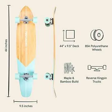 Retrospec Zed Longboard Skateboard Complete Cruiser | Bamboo & Canadian Maple Wood Cruiser w/Reverse...