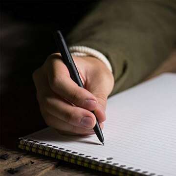 Rite in the Rain Weatherproof Black Metal Clicker Pen - Black Ink (No. 97)