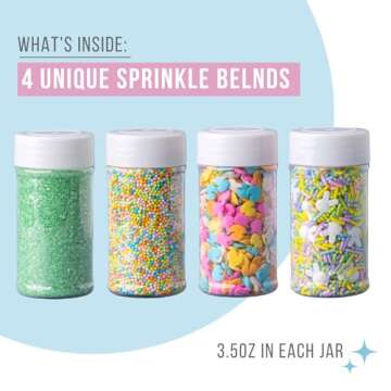 Sweets Indeed Sprinkles, Easter Sprinkles, Spring Shapes, 4 Pack, Edible Sprinkle Mix, Perfect for C...