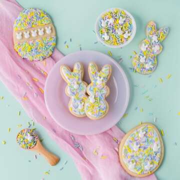 Sweets Indeed Sprinkles, Easter Sprinkles, Spring Shapes, 4 Pack, Edible Sprinkle Mix, Perfect for Cake Decorations, Baking, Ice Cream, Cookies, Cupcake Topper (Easter)