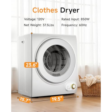 Gleedelish 10 LBS Portable Dryer - Compact Laundry Solution for All