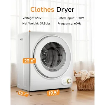 Gleedelish 10 LBS Portable Dryer - Compact Laundry Solution for All