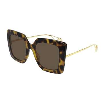 Gucci Brown Square Ladies Sunglasses GG0435S 003 51