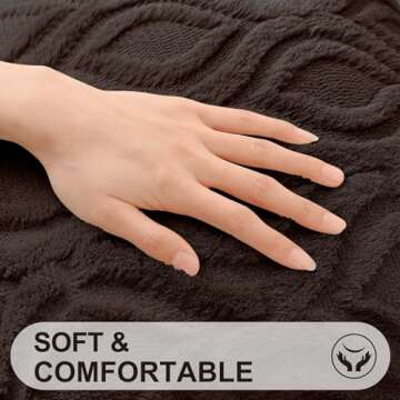 decorUhome Decorative Throw Pillow Covers 16x16, Soft Plush Faux Wool Couch Pillow Covers for Home, Set of 2, Brown