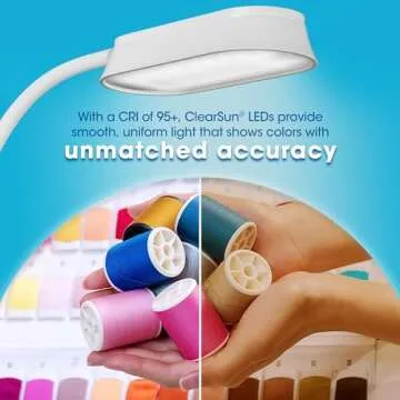 OttLite Achieve LED Sanitizing Desk Lamp Wireless Charging and USB Charging - Touch Activated, Flexible Neck, Modern Light for Reading, Crafting & Office Desktop