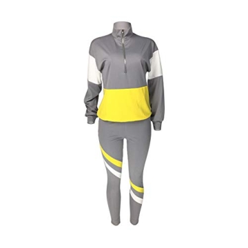 HAIJUN Women's Two Piece Sweatsuit Tracksuit Sets in Gray