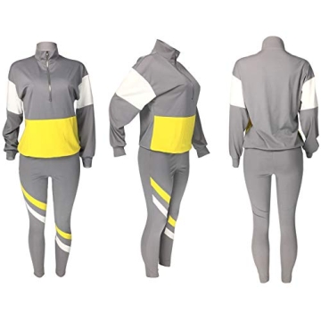 HAIJUN Women's Two Piece Sweatsuit Tracksuit Sets in Gray