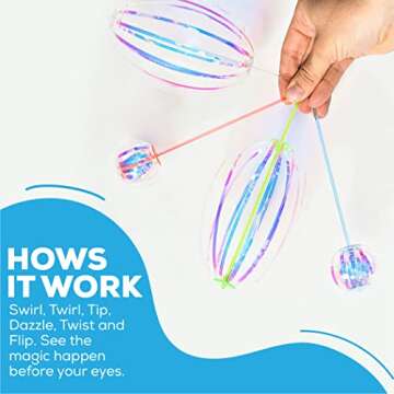 SENSORY4U Rainbow Twirler Stick - Magic Bubble Fun