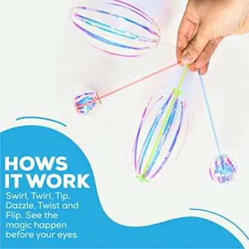 SENSORY4U Rainbow Twirler Stick - Magic Bubble Fun