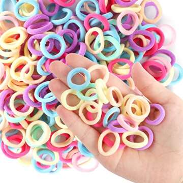300Pcs Seamless Multicolor Hair Ties for Kids