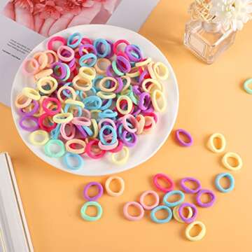 300Pcs Seamless Multicolor Hair Ties for Kids