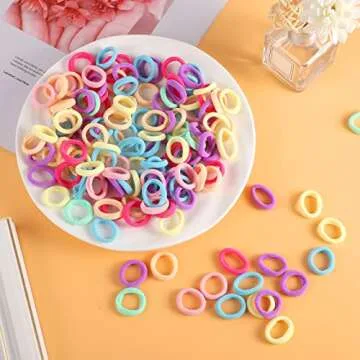 300Pcs Seamless Multicolor Hair Ties for Kids