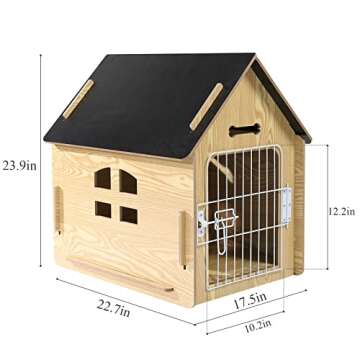 Dog House Indoor for Small Dogs or Cats, Cozy Wooden Design, Small Indoor Bed House, with Air Vents ...