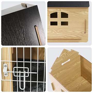 Dog House Indoor for Small Dogs or Cats, Cozy Wooden Design, Small Indoor Bed House, with Air Vents and Elevated Floor Warm Dog Cave